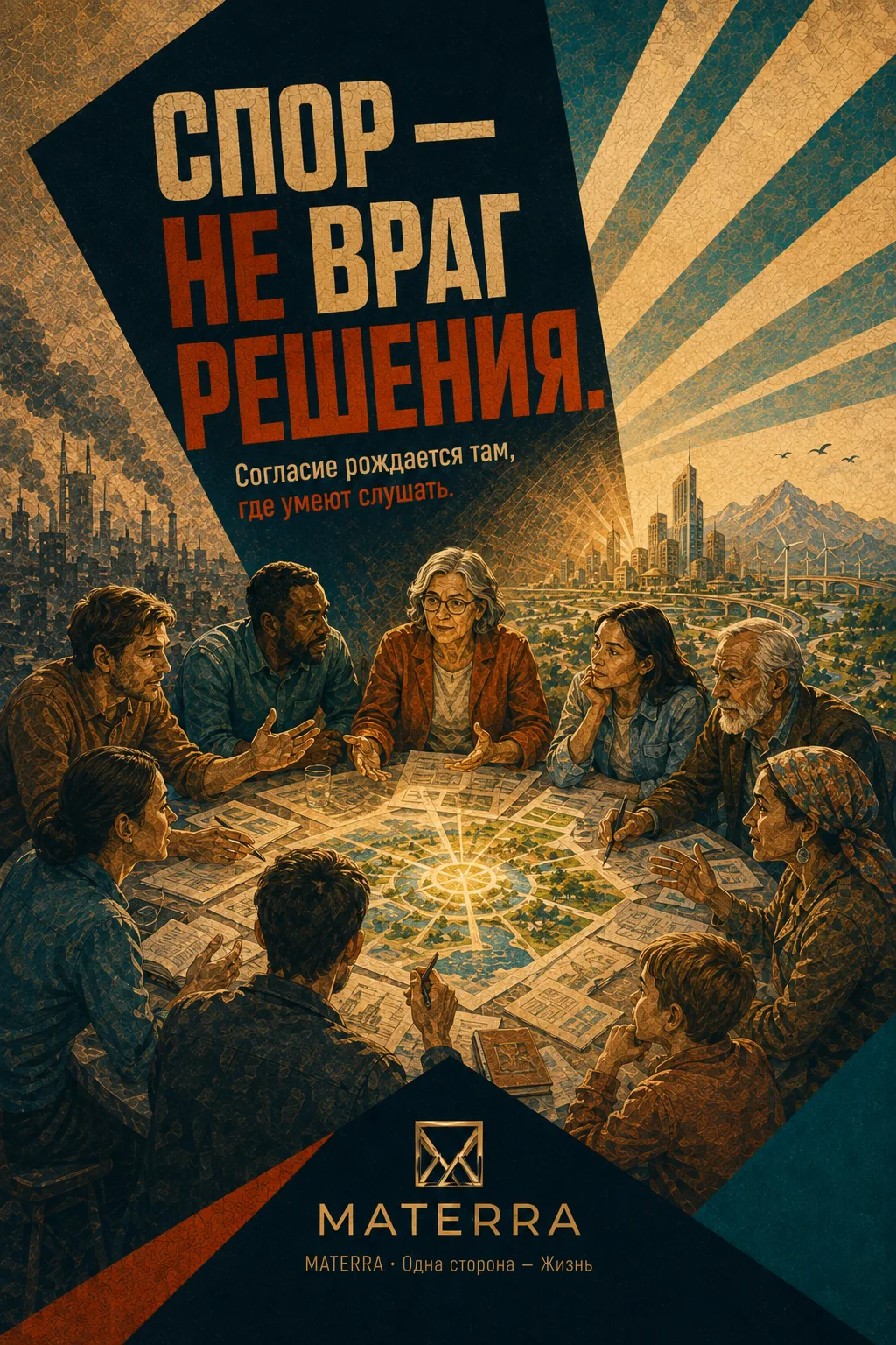 Плакат MATERRA: Спор — не враг решения